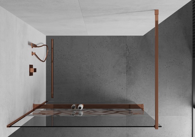 paroi de douche or rose