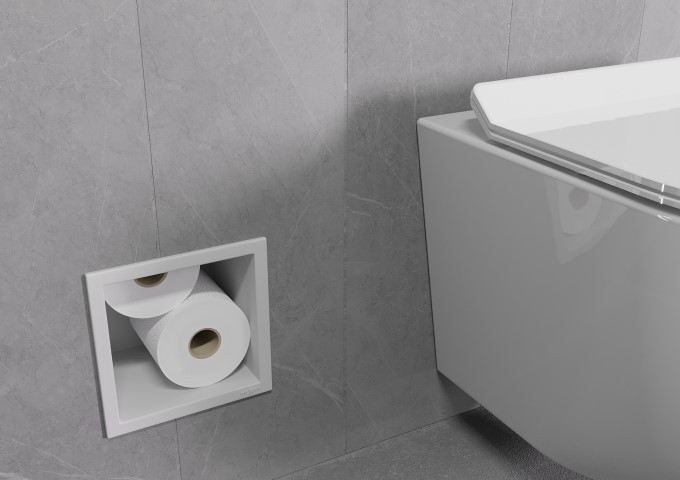 Supports pour papier toilette blancs