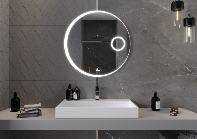 Miroirs de salle de bains chauffants avec LED