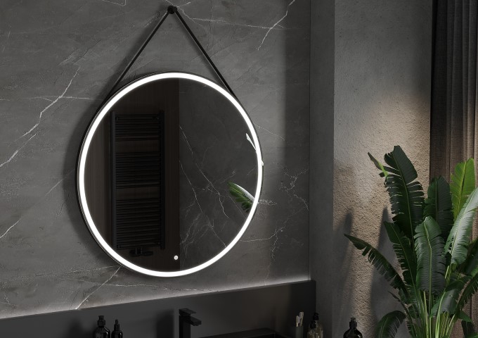 Miroirs de salle de bains avec cadre noir