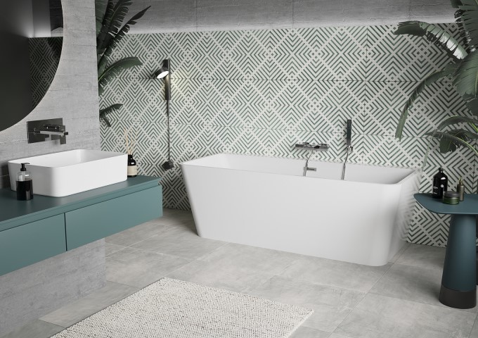 Baignoire murale autoportante 170x80 cm