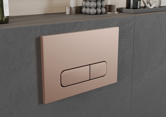 Bâtiments encastrables pour WC avec bouton or rose