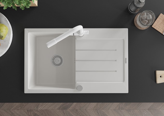 Robinets de cuisine blancs avec bec extractible