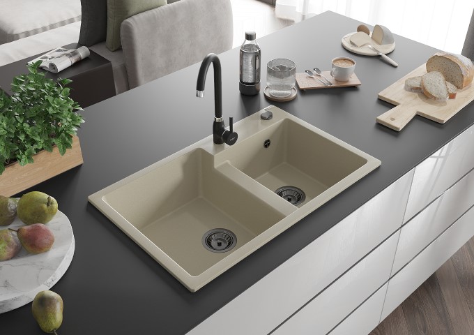Robinet de cuisine noir/chrome