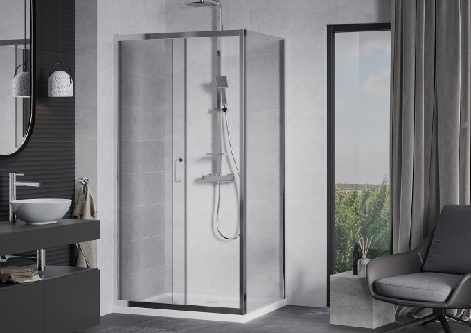 batterie de douche dans la cabine de douche