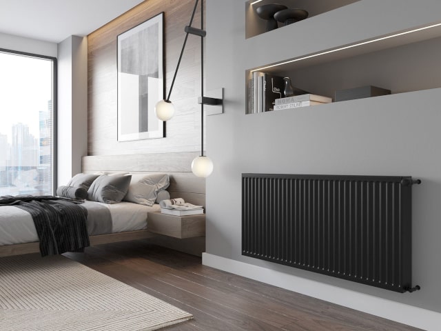 Radiateur noir dans la chambre
