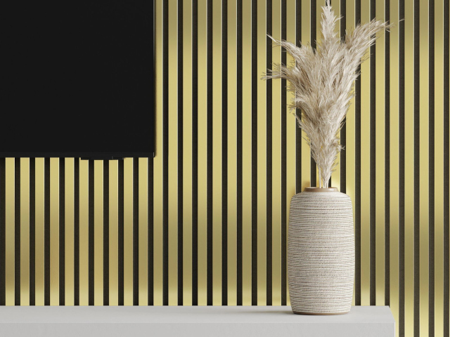 Lames dorées dans une pièce