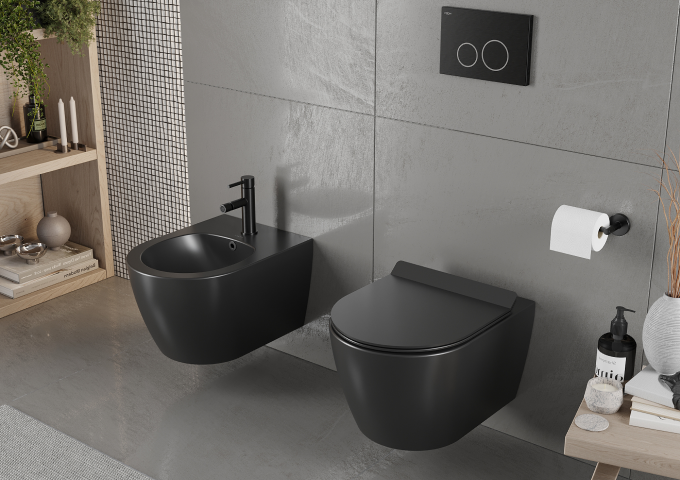 Cuvette WC et bidet pour salle de bain