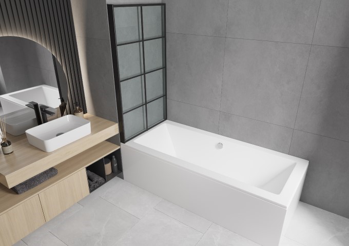 Paravent de baignoire dans la salle de bains