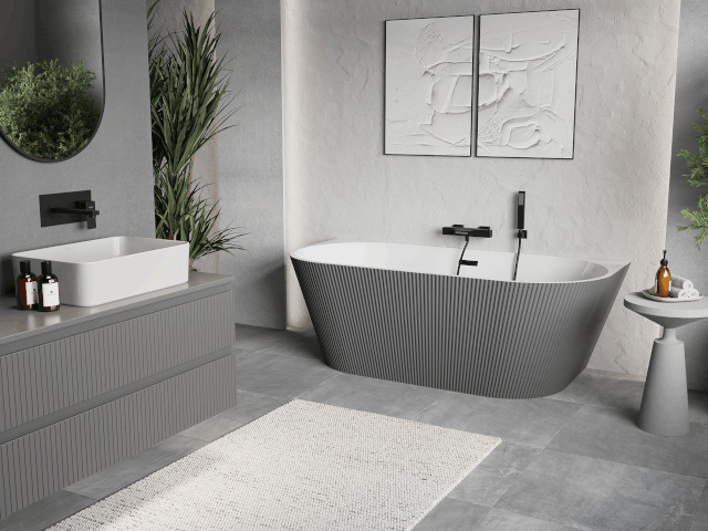 Salle de bain avec carreaux carrés 60x60