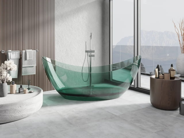 Carreaux carrés dans la salle de bain