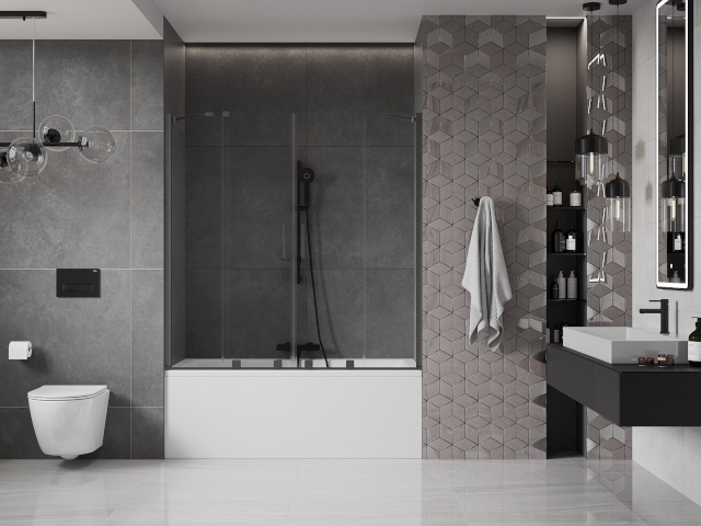 Carrelage sol dans l'agencement de la salle de bain