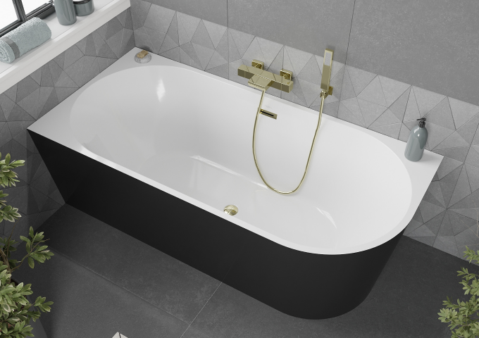 Baignoires autoportantes noir et blanc