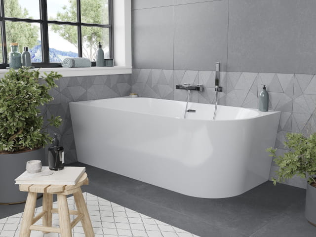Baignoire autoportante d'angle 140 cm