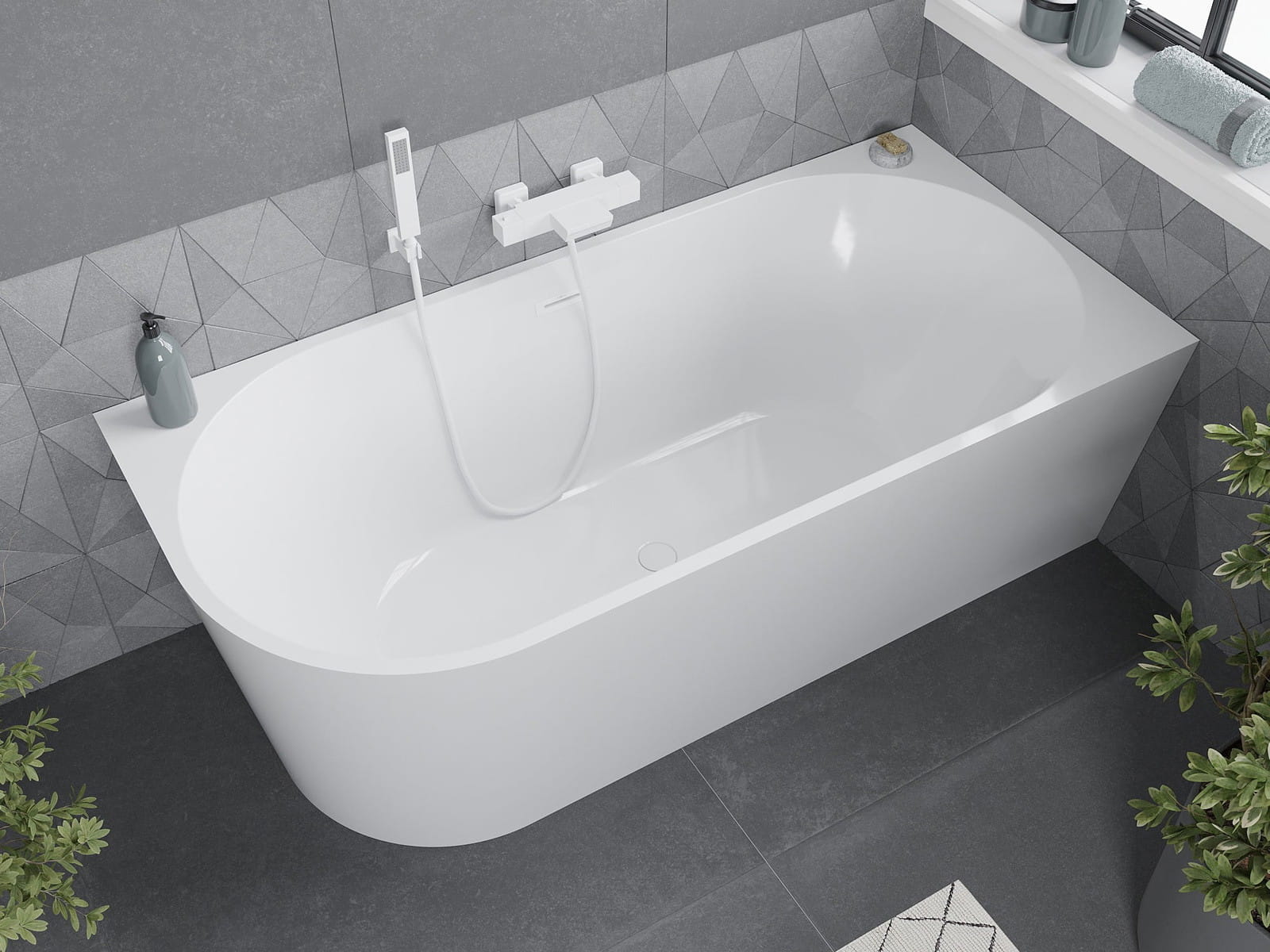 Baignoire indépendante de 150 cm de long