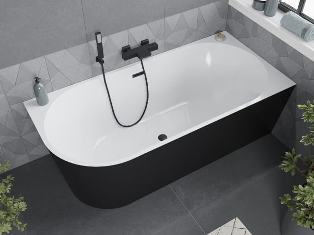 Baignoire indépendante d'angle de 160 cm de long