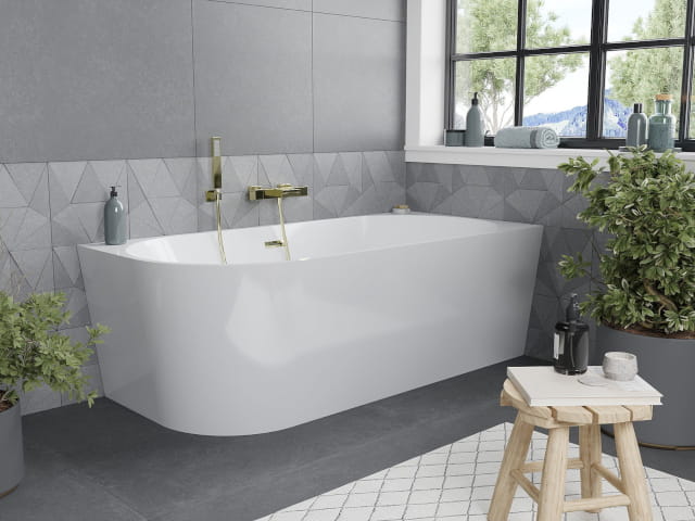 Baignoire autoportante d'angle 170 cm