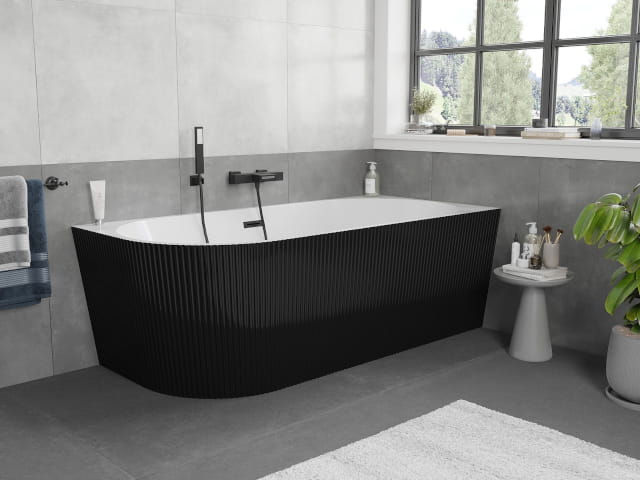 Baignoire autoportante striée noire