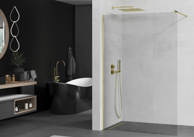 accessoires de douche en or pour la salle de bain