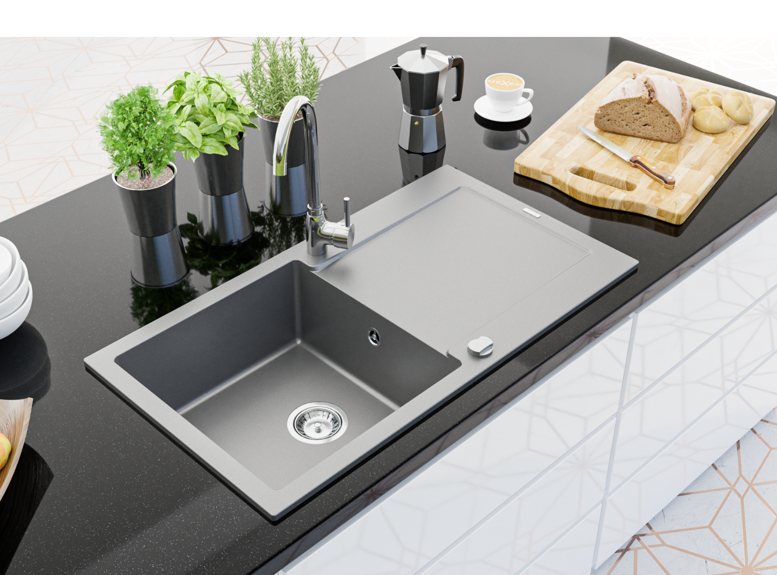 Égouttoirs de cuisine chromés