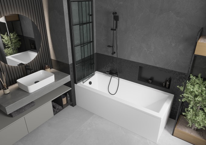 Barres de douche avec savonnette