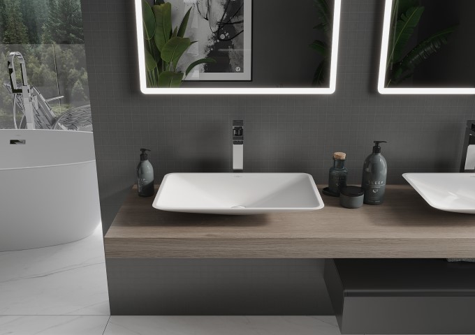 lavabo en verre encastrable