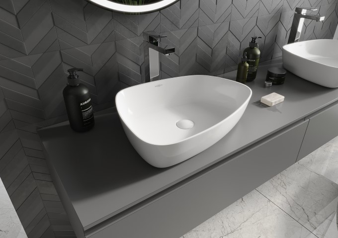 lavabo en verre moderne encastrable