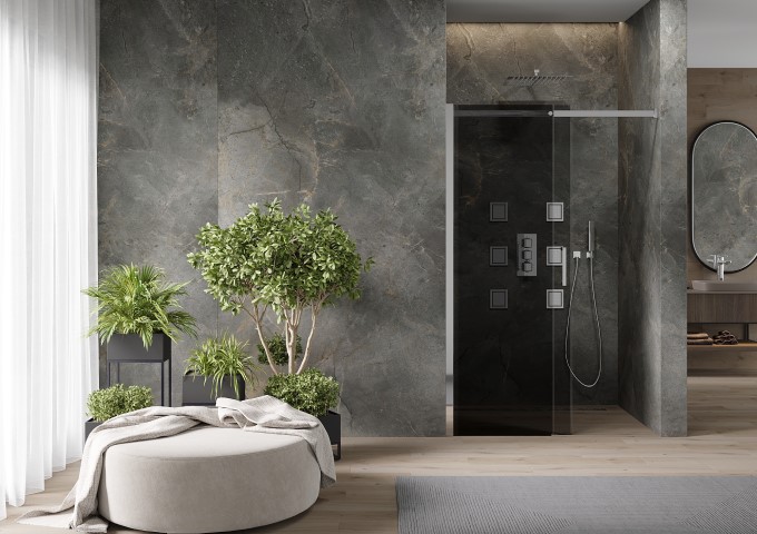 Portes de douche verre grafite