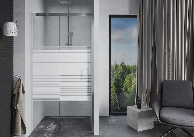Portes de douche chromées