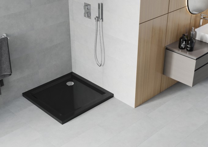 Receveurs de douche carrés noirs