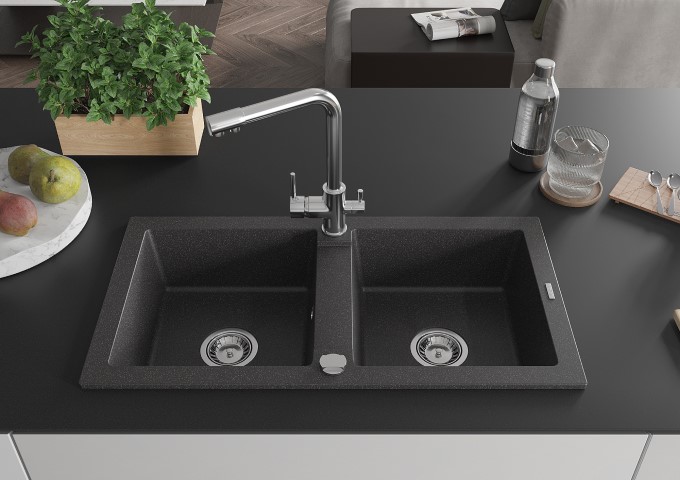 Mitigeurs de cuisine chrome avec bec rétractable