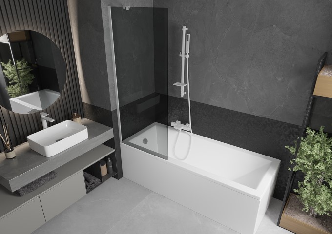 Paravents de baignoire avec motif blanc