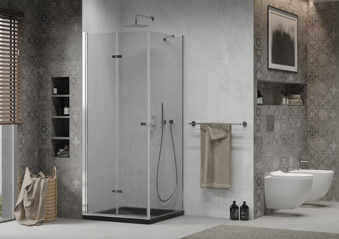 Cabines de douche or rose