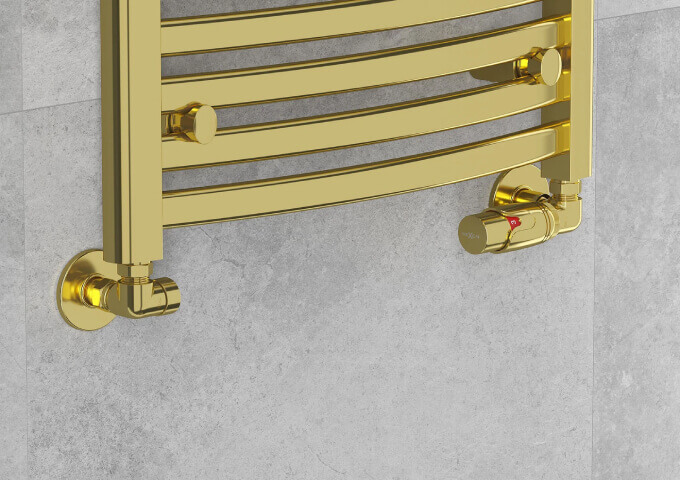 Vanne de radiateur axiale dorée