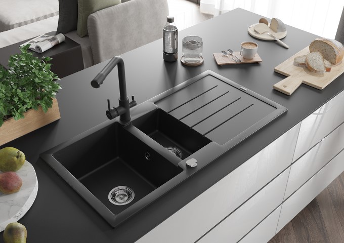 Robinet de cuisine avec possibilité de connexion au filtre à eau noirs
