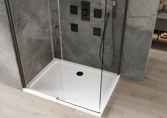 Cabines de douche semi-circulaires avec bac 100x100