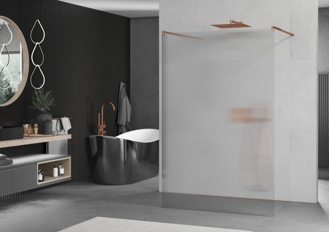bras de douche or rose