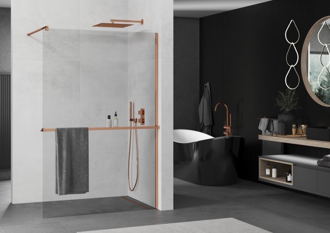 bras de douche or rose