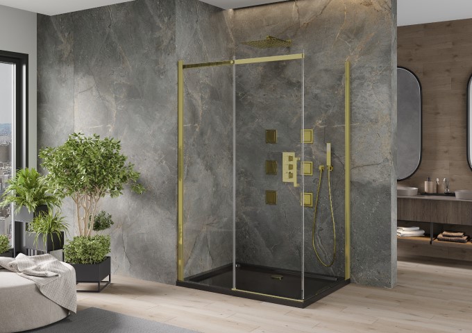 Tablettes de salle de bain dorées