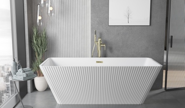 Baignoire autoportante cannelée– style et fonctionnalité en un