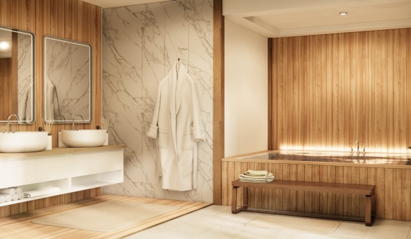 Marbre et bois dans la salle de bain - comment intégrer le marbre dans un aménagement moderne ?