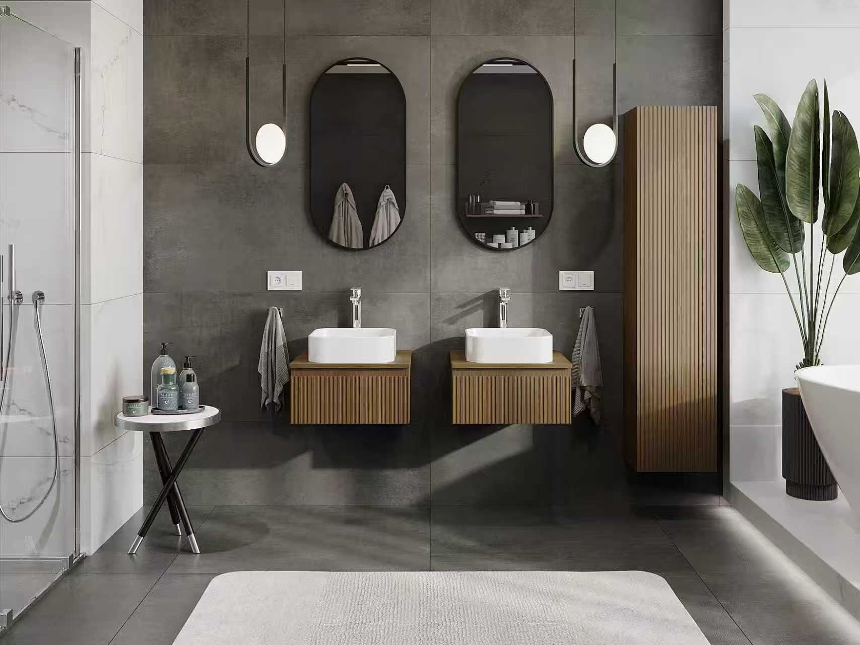 Salle de bains de rêve avec deux lavabos