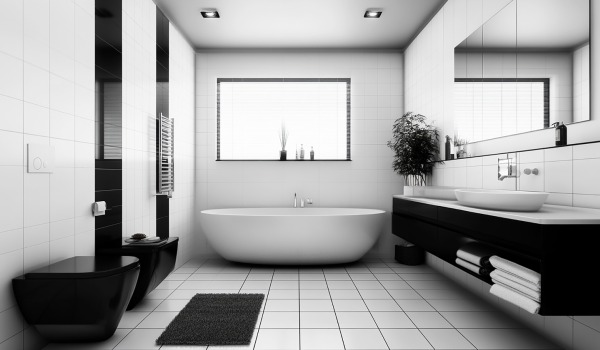 Salle de bain moderne noir et blanc - comment créer un intérieur intemporel ?