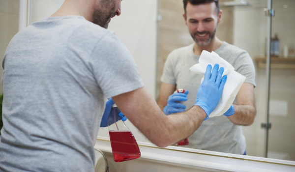 Avec quoi nettoyer une étagère en verre dans la salle de bains ?
