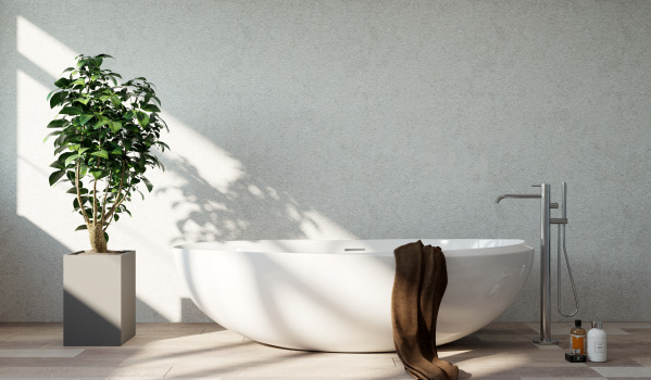 Baignoire avec pare-douche dans une petite salle de bain