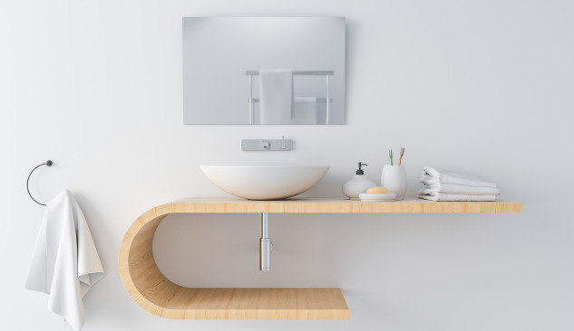 Où accrocher la serviette près du lavabo?