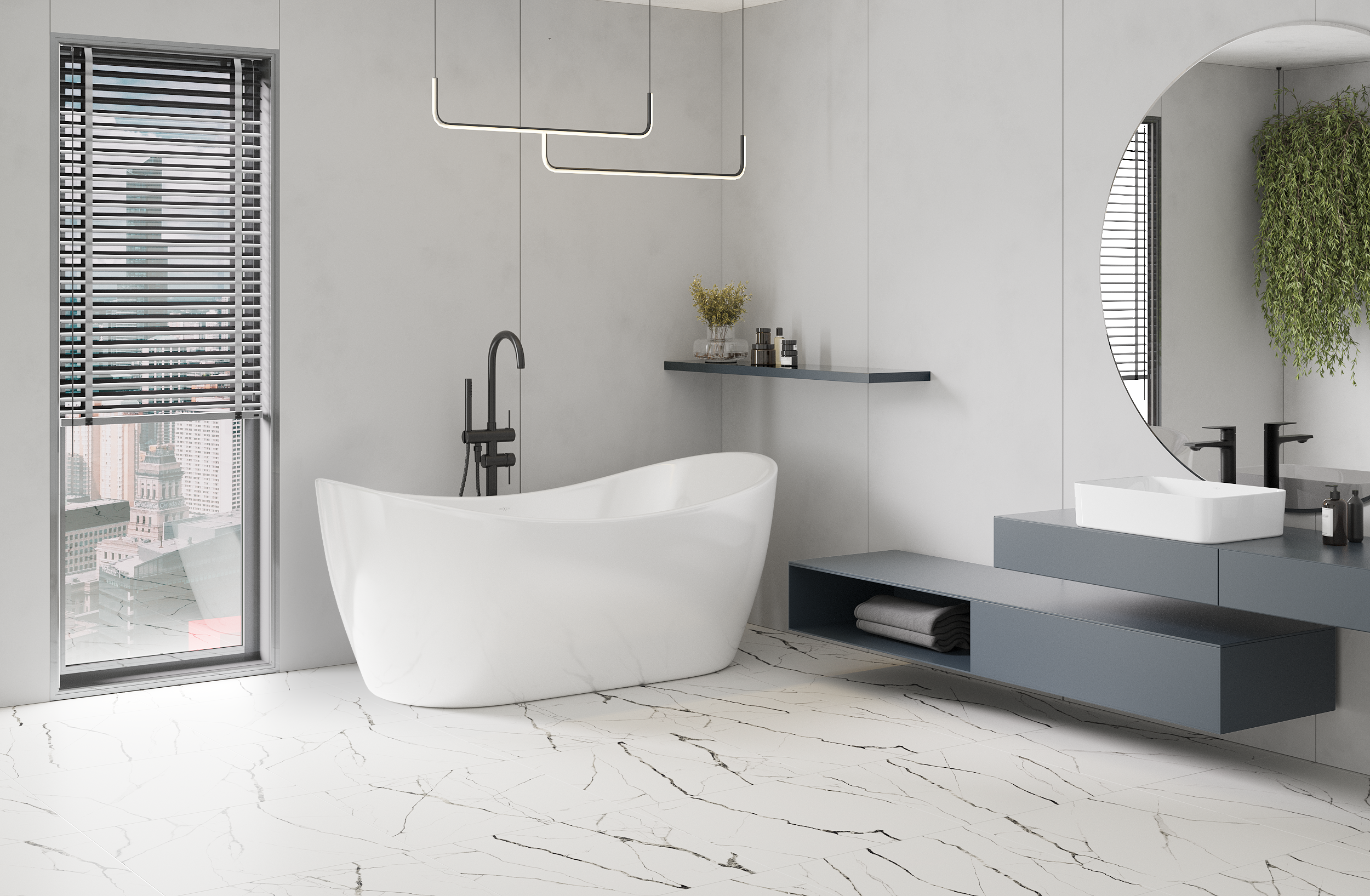 Baignoire autoportante au style moderne