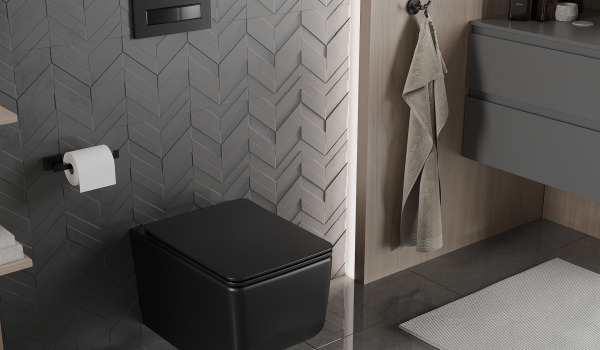 Armature noire de salle de bain