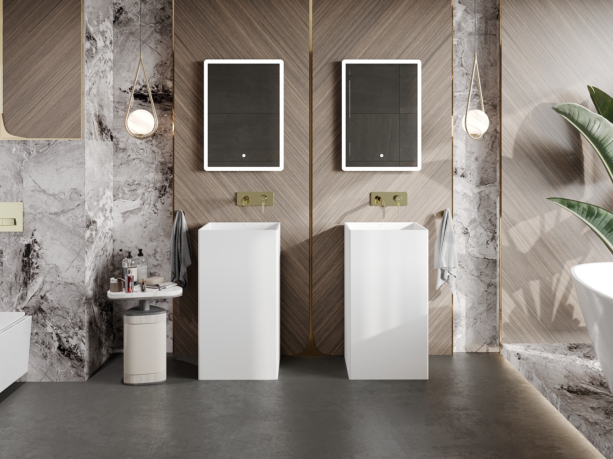 Salle de bain orientale en bois