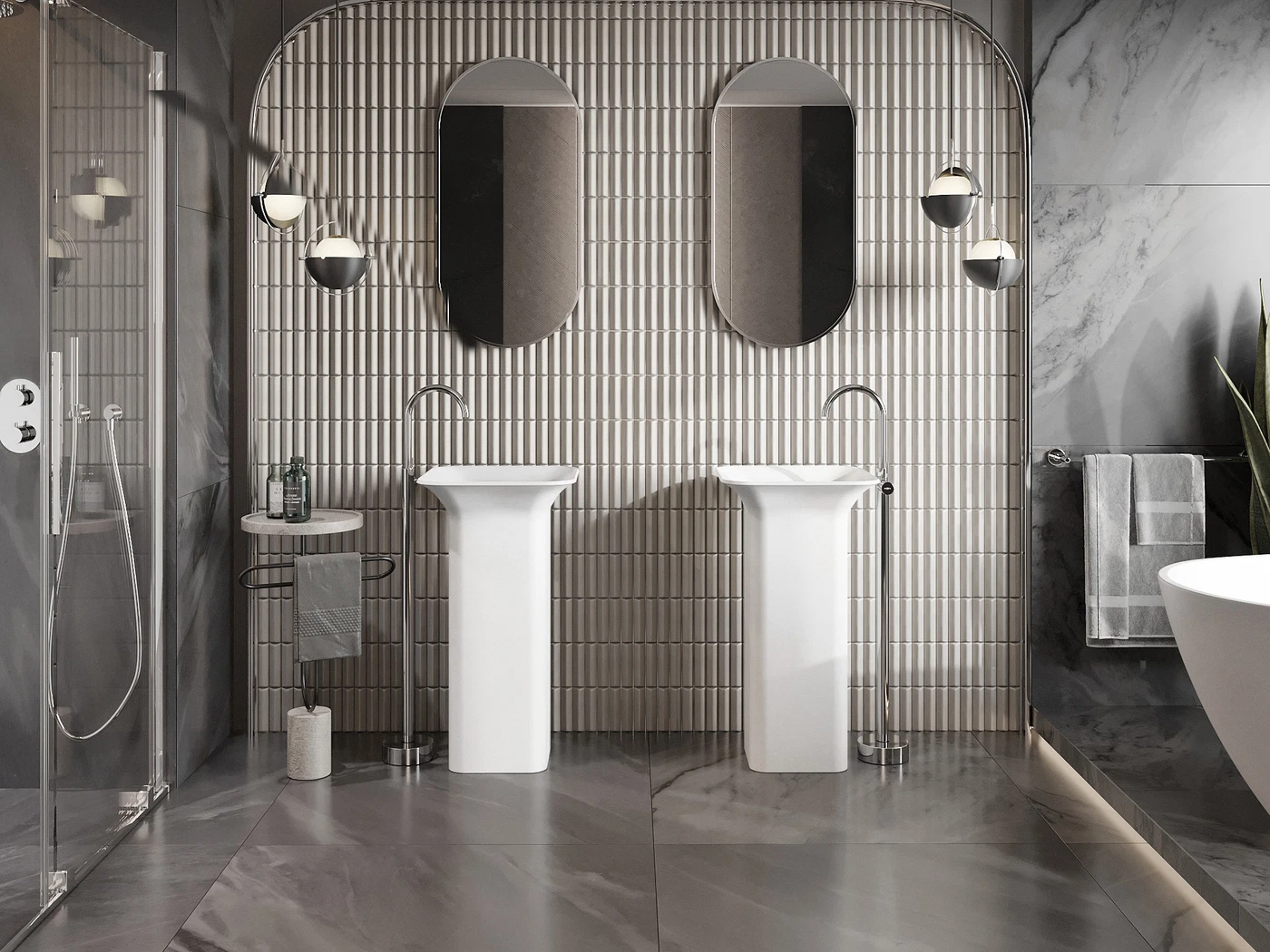 Salle de bain de style glamour